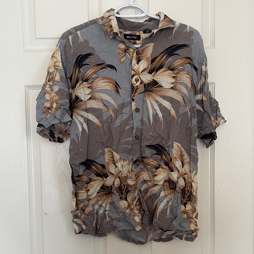Lokai Men's Gray Floral Shirt